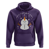 Anti ICE Christmas Hoodie Let It Snow But Fuck Ice Cute Snowman Winter - Wonder Print Shop