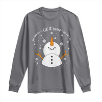 Anti ICE Christmas Long Sleeve Shirt Let It Snow But Fuck Ice Cute Snowman Winter - Wonder Print Shop