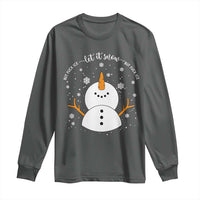 Anti ICE Christmas Long Sleeve Shirt Let It Snow But Fuck Ice Cute Snowman Winter - Wonder Print Shop