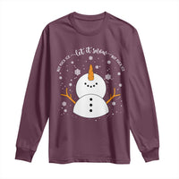 Anti ICE Christmas Long Sleeve Shirt Let It Snow But Fuck Ice Cute Snowman Winter - Wonder Print Shop