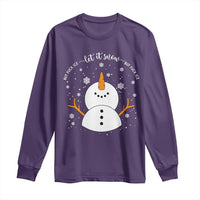 Anti ICE Christmas Long Sleeve Shirt Let It Snow But Fuck Ice Cute Snowman Winter - Wonder Print Shop