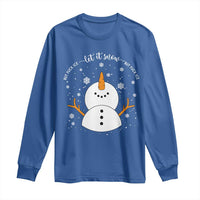 Anti ICE Christmas Long Sleeve Shirt Let It Snow But Fuck Ice Cute Snowman Winter - Wonder Print Shop