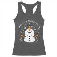 Anti ICE Christmas Racerback Tank Top Let It Snow But Fuck Ice Cute Snowman Winter - Wonder Print Shop