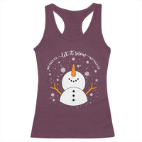 Anti ICE Christmas Racerback Tank Top Let It Snow But Fuck Ice Cute Snowman Winter - Wonder Print Shop
