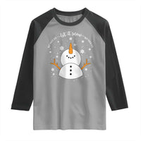 Anti ICE Christmas Raglan Shirt Let It Snow But Fuck Ice Cute Snowman Winter - Wonder Print Shop