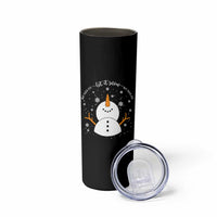 Anti ICE Christmas Skinny Tumbler Let It Snow But Fuck Ice Cute Snowman Winter - Wonder Print Shop