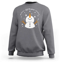 Anti ICE Christmas Sweatshirt Let It Snow But Fuck Ice Cute Snowman Winter - Wonder Print Shop