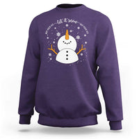 Anti ICE Christmas Sweatshirt Let It Snow But Fuck Ice Cute Snowman Winter - Wonder Print Shop