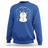 Anti ICE Christmas Sweatshirt Let It Snow But Fuck Ice Cute Snowman Winter - Wonder Print Shop