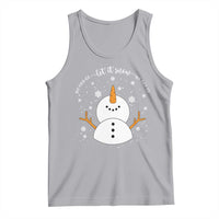 Anti ICE Christmas Tank Top Let It Snow But Fuck Ice Cute Snowman Winter - Wonder Print Shop