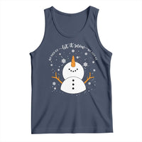 Anti ICE Christmas Tank Top Let It Snow But Fuck Ice Cute Snowman Winter - Wonder Print Shop