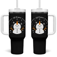 Anti ICE Christmas Tumbler With Handle Let It Snow But Fuck Ice Cute Snowman Winter - Wonder Print Shop