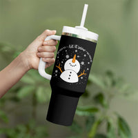 Anti ICE Christmas Tumbler With Handle Let It Snow But Fuck Ice Cute Snowman Winter - Wonder Print Shop