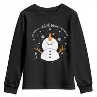 Anti ICE Christmas Youth Sweatshirt Let It Snow But Fuck Ice Cute Snowman Winter - Wonder Print Shop