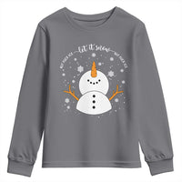 Anti ICE Christmas Youth Sweatshirt Let It Snow But Fuck Ice Cute Snowman Winter - Wonder Print Shop