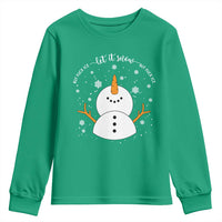 Anti ICE Christmas Youth Sweatshirt Let It Snow But Fuck Ice Cute Snowman Winter - Wonder Print Shop