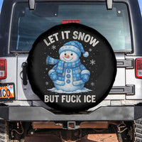 Anti ICE Christmas Spare Tire Cover Retro Blue Snowman Let It Snow But Fuck Ice - Wonder Print Shop