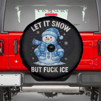 Anti ICE Christmas Spare Tire Cover Retro Blue Snowman Let It Snow But Fuck Ice - Wonder Print Shop