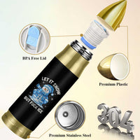 Anti ICE Christmas Bullet Tumbler Retro Blue Snowman Let It Snow But Fuck Ice - Wonder Print Shop