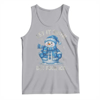 Anti ICE Christmas Tank Top Retro Blue Snowman Let It Snow But Fuck Ice - Wonder Print Shop