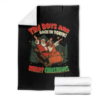 The Boys Are Back in Town Christmas Throw Blanket Funny Santa Jesus - Wonder Print Shop