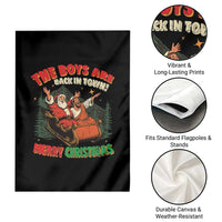The Boys Are Back in Town Christmas Garden Flag Funny Santa Jesus - Wonder Print Shop