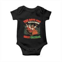 The Boys Are Back in Town Christmas Baby Onesie Funny Santa Jesus - Wonder Print Shop