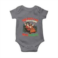 The Boys Are Back in Town Christmas Baby Onesie Funny Santa Jesus - Wonder Print Shop