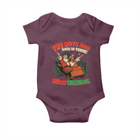The Boys Are Back in Town Christmas Baby Onesie Funny Santa Jesus - Wonder Print Shop
