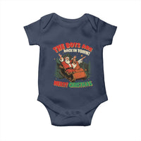 The Boys Are Back in Town Christmas Baby Onesie Funny Santa Jesus - Wonder Print Shop