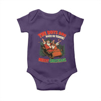 The Boys Are Back in Town Christmas Baby Onesie Funny Santa Jesus - Wonder Print Shop
