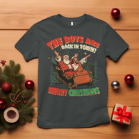 The Boys Are Back in Town Christmas T Shirt Funny Santa Jesus - Wonder Print Shop