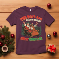 The Boys Are Back in Town Christmas T Shirt Funny Santa Jesus - Wonder Print Shop