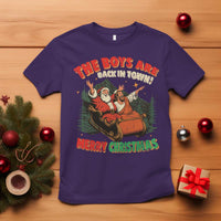 The Boys Are Back in Town Christmas T Shirt Funny Santa Jesus - Wonder Print Shop
