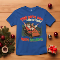 The Boys Are Back in Town Christmas T Shirt Funny Santa Jesus - Wonder Print Shop