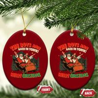 The Boys Are Back in Town Christmas Ceramic Ornament Funny Santa Jesus - Wonder Print Shop