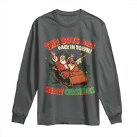 The Boys Are Back in Town Christmas Long Sleeve Shirt Funny Santa Jesus - Wonder Print Shop