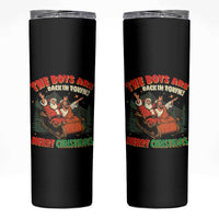 The Boys Are Back in Town Christmas Skinny Tumbler Funny Santa Jesus - Wonder Print Shop