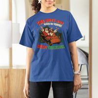 The Boys Are Back in Town Christmas T Shirt For Women Funny Santa Jesus - Wonder Print Shop
