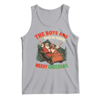 The Boys Are Back in Town Christmas Tank Top Funny Santa Jesus - Wonder Print Shop