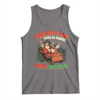 The Boys Are Back in Town Christmas Tank Top Funny Santa Jesus - Wonder Print Shop