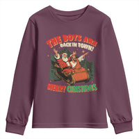 The Boys Are Back in Town Christmas Youth Sweatshirt Funny Santa Jesus - Wonder Print Shop