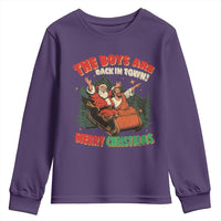 The Boys Are Back in Town Christmas Youth Sweatshirt Funny Santa Jesus - Wonder Print Shop