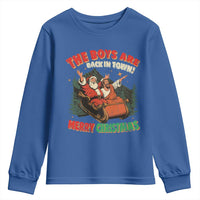 The Boys Are Back in Town Christmas Youth Sweatshirt Funny Santa Jesus - Wonder Print Shop