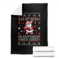 Funny Santa Ugly Christmas Throw Blanket I Got Hos in Different Area Codes - Wonder Print Shop