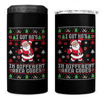 Funny Santa Ugly Christmas 4 in 1 Can Cooler Tumbler I Got Hos in Different Area Codes - Wonder Print Shop