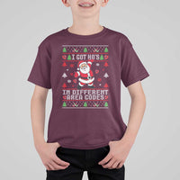 Funny Santa Ugly Christmas T Shirt For Kid I Got Hos in Different Area Codes - Wonder Print Shop