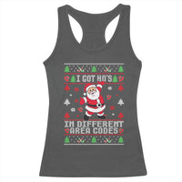 Funny Santa Ugly Christmas Racerback Tank Top I Got Hos in Different Area Codes - Wonder Print Shop