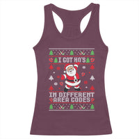 Funny Santa Ugly Christmas Racerback Tank Top I Got Hos in Different Area Codes - Wonder Print Shop