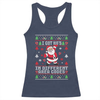 Funny Santa Ugly Christmas Racerback Tank Top I Got Hos in Different Area Codes - Wonder Print Shop